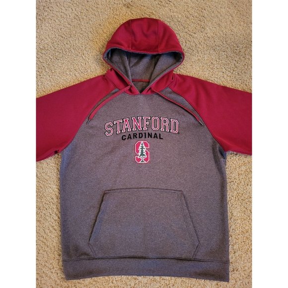 STANFORD CARDINAL University Gray & RED Hoodie Pullover Embroidered Size XXL - Picture 3 of 13
